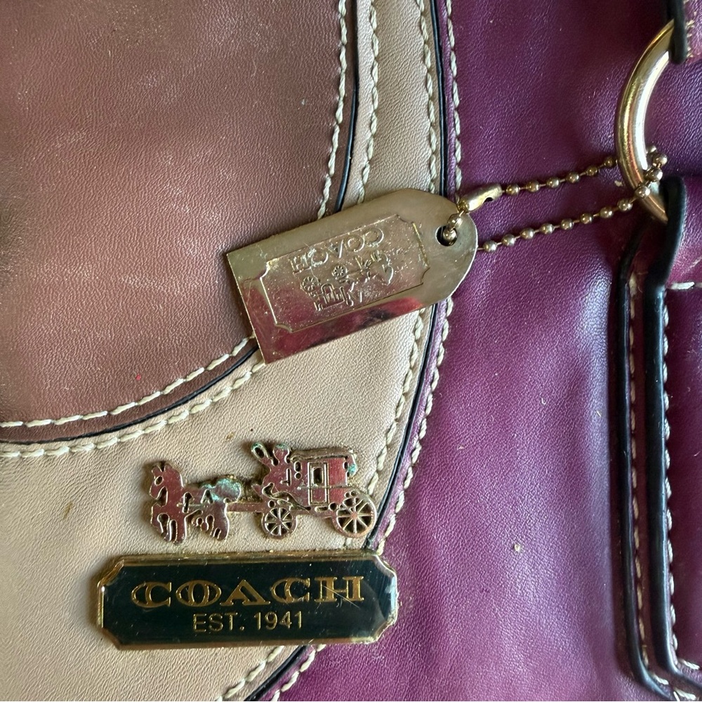 Coach Multicolor Patchwork Leather Tote Shoulder … - image 3